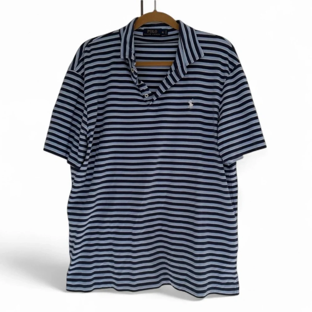 Polo Ralph Lauren Striped Polo Navy Blue XL